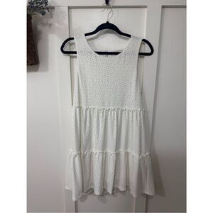 Speechless White Eyelet Tiered Mini Dress